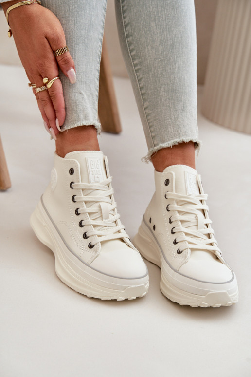 Bežná obuv s platformou Eko Kožené Big Star OO274064 biela farba