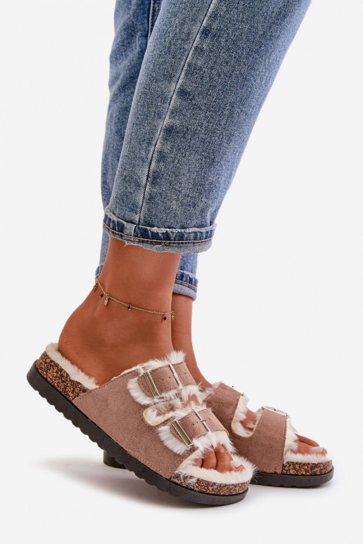 Dámske Papuče Papuče s prackami a kožušiny béžová Ezilena Dámske Papuče Papuče s prackami a kožušiny béžová Ezilena