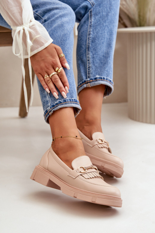 dámske mokasíny s ozdobami Eko Kožené béžová Tialorae