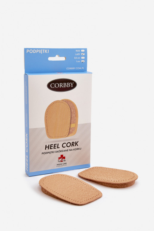 CORBBY Kožené korkové podpätky CORBBY Kožené korkové podpätky