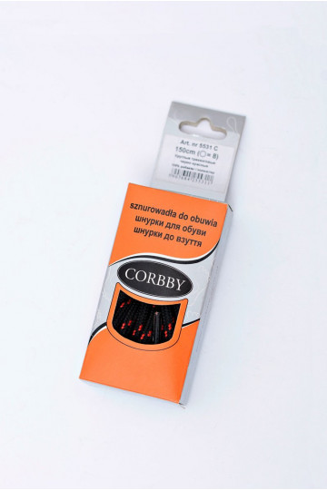 CORBBY Trekingové šnúrky Čierne a červené