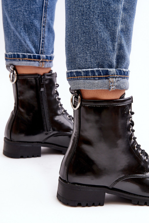 Dámske čižmy Lu Boo čierne čižmy s oceľovými detailmi Jacksy