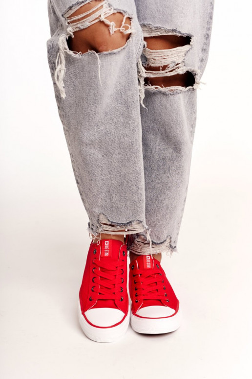 Klasický model plochých topánok Big Star DD274339 červenej farby Klasický model plochých topánok Big Star DD274339 červenej farby