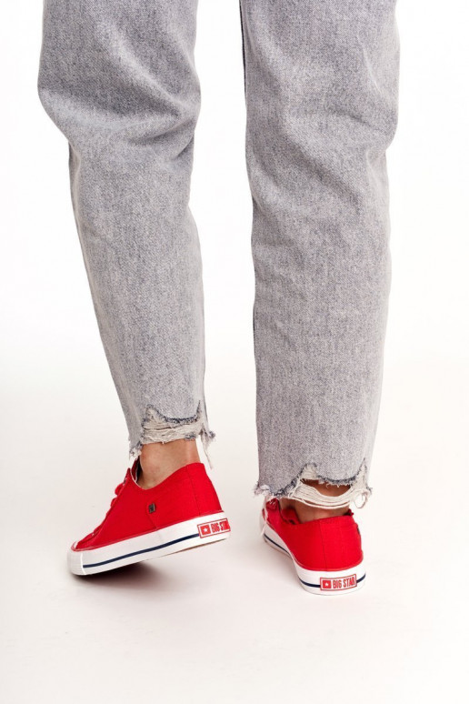 Klasický model plochých topánok Big Star DD274339 červenej farby Klasický model plochých topánok Big Star DD274339 červenej farby