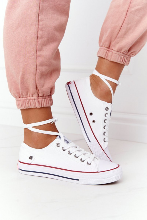 Klasický model plochých topánok Big Star DD274336 bielej farby Klasický model plochých topánok Big Star DD274336 bielej farby