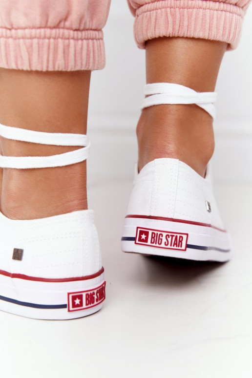 Klasický model plochých topánok Big Star DD274336 bielej farby Klasický model plochých topánok Big Star DD274336 bielej farby