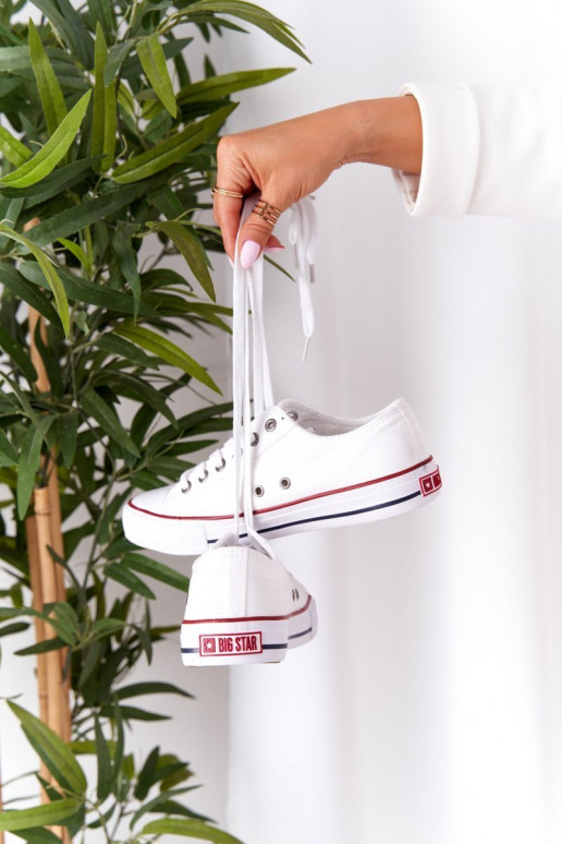 Klasický model plochých topánok Big Star DD274336 bielej farby Klasický model plochých topánok Big Star DD274336 bielej farby