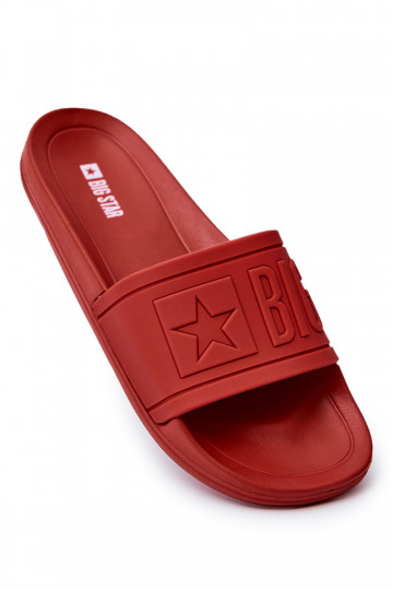 Papuče pre mužov Big Star Rubber červenej farby DD174689