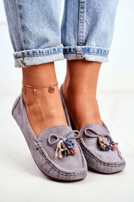 Mokasíny zo sivého semišu Donna Mia Mokasíny zo sivého semišu Donna Mia