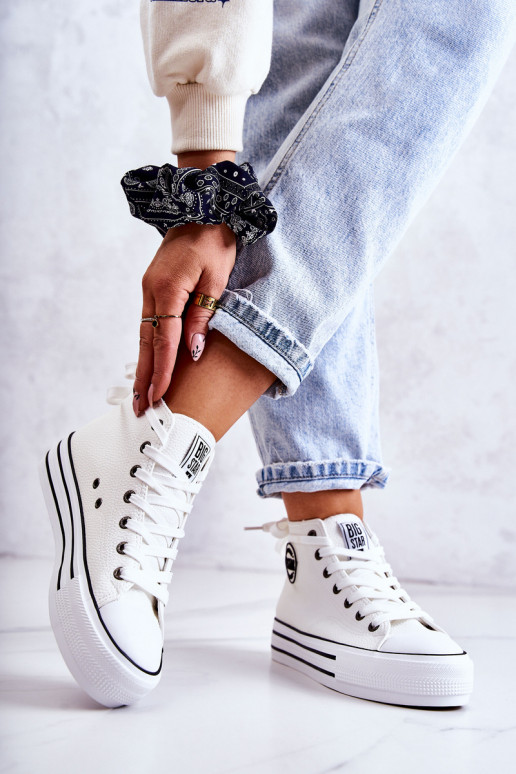 Voľnočasová obuv Big Star biela farba GG274013