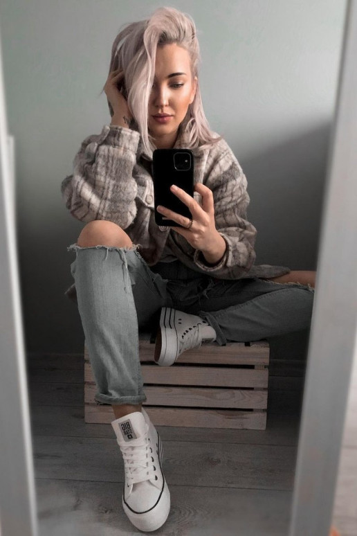 Voľnočasová obuv Big Star biela farba GG274013