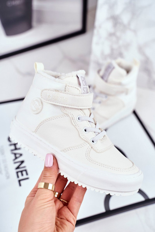 Detské zateplené topánky športového štýlu Big Star GG374041 bielej farby