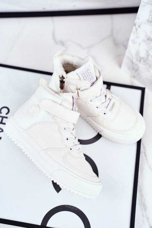 Detské zateplené topánky športového štýlu Big Star GG374041 bielej farby