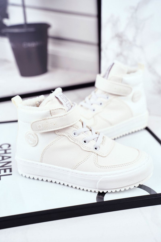 Detské zateplené topánky športového štýlu Big Star GG374041 bielej farby