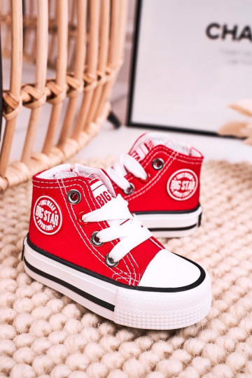 Detská voľnočasová obuv na podrážke so zipsom BIG STAR HH374190 červenej farby 2