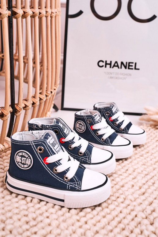 Detská voľnočasová obuv na podrážke so zipsom BIG STAR HH374189 tmavomodrá Detská voľnočasová obuv na podrážke so zipsom BIG STAR HH374189 tmavomodrá