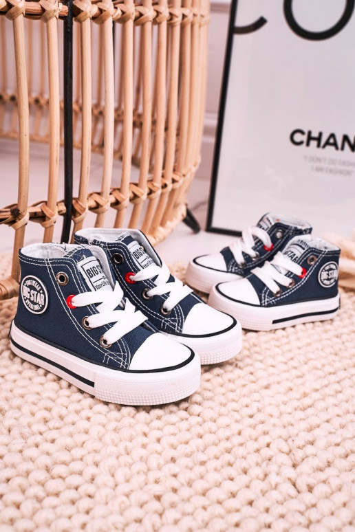 Detská voľnočasová obuv na podrážke so zipsom BIG STAR HH374189 tmavomodrá Detská voľnočasová obuv na podrážke so zipsom BIG STAR HH374189 tmavomodrá