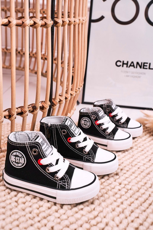 Detská voľnočasová obuv na podrážke so zipsom BIG STAR HH374188 čiernej farby Detská voľnočasová obuv na podrážke so zipsom BIG STAR HH374188 čiernej farby