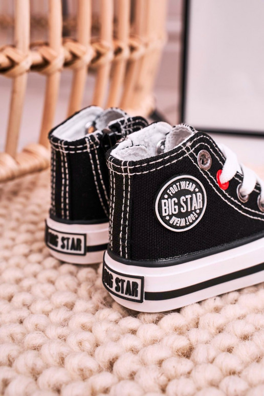 Detská voľnočasová obuv na podrážke so zipsom BIG STAR HH374188 čiernej farby Detská voľnočasová obuv na podrážke so zipsom BIG STAR HH374188 čiernej farby