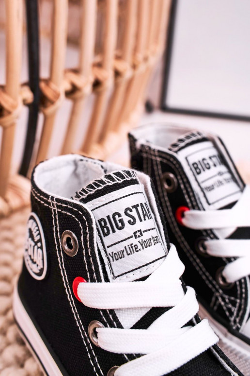 Detská voľnočasová obuv na podrážke so zipsom BIG STAR HH374188 čiernej farby Detská voľnočasová obuv na podrážke so zipsom BIG STAR HH374188 čiernej farby