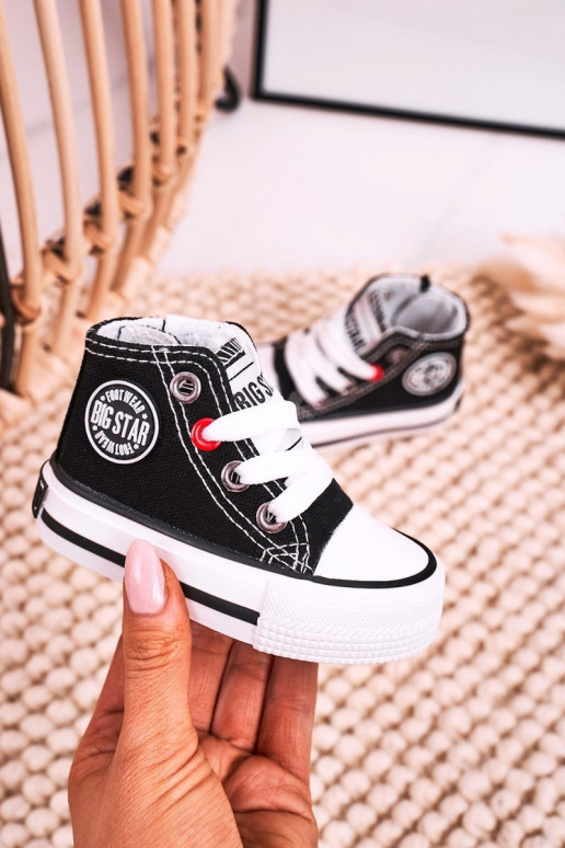 Detská voľnočasová obuv na podrážke so zipsom BIG STAR HH374188 čiernej farby Detská voľnočasová obuv na podrážke so zipsom BIG STAR HH374188 čiernej farby