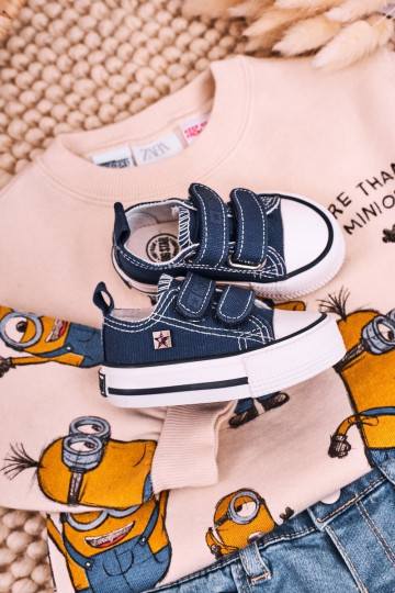 Detská voľnočasová obuv so zapínaním BIG STAR HH374201 tmavomodrá