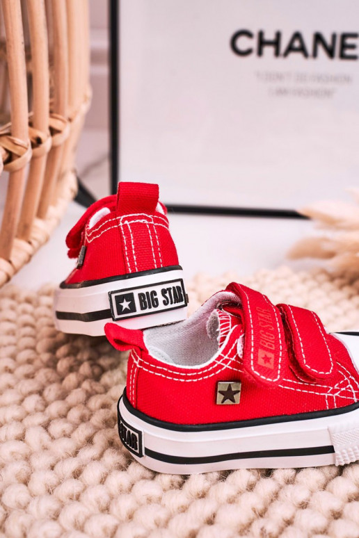 Detská voľnočasová obuv so zapínaním BIG STAR HH374202 červenej farby