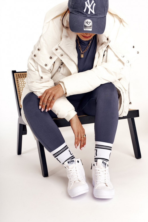 voľnočasová obuv s podrážkou so širokou podrážkou BIG STAR FF274241 bielej farby