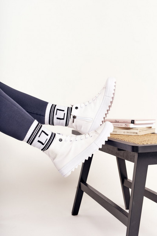 voľnočasová obuv s podrážkou so širokou podrážkou BIG STAR FF274241 bielej farby