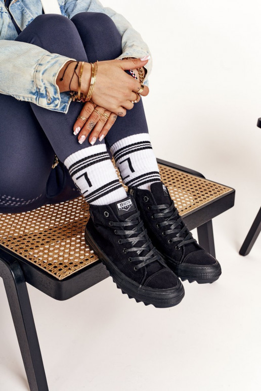 voľnočasová obuv s podrážkou so širokou podrážkou BIG STAR FF274244 čiernej farby voľnočasová obuv s podrážkou so širokou podrážkou BIG STAR FF274244 čiernej farby