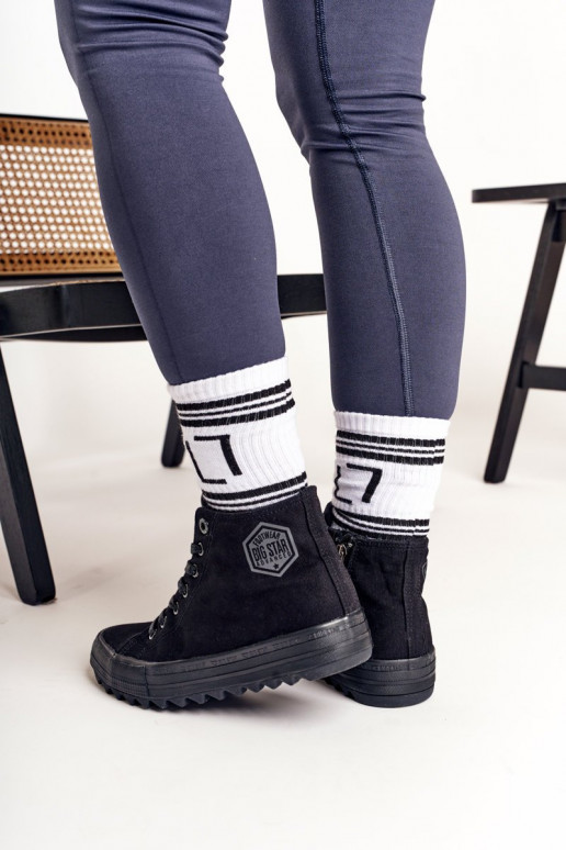 voľnočasová obuv s podrážkou so širokou podrážkou BIG STAR FF274244 čiernej farby voľnočasová obuv s podrážkou so širokou podrážkou BIG STAR FF274244 čiernej farby