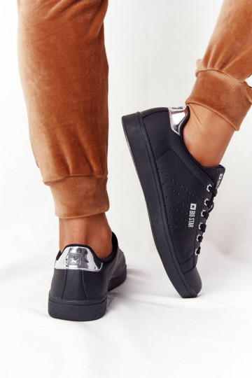 Tenisky z prírodnej kože BIG STAR DD274586 Čierno-strieborné 2