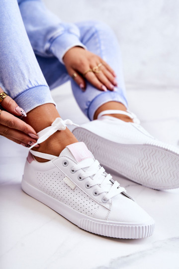 Tenisky z prírodnej kože BIG STAR HH274073 Bielo-ružová farba