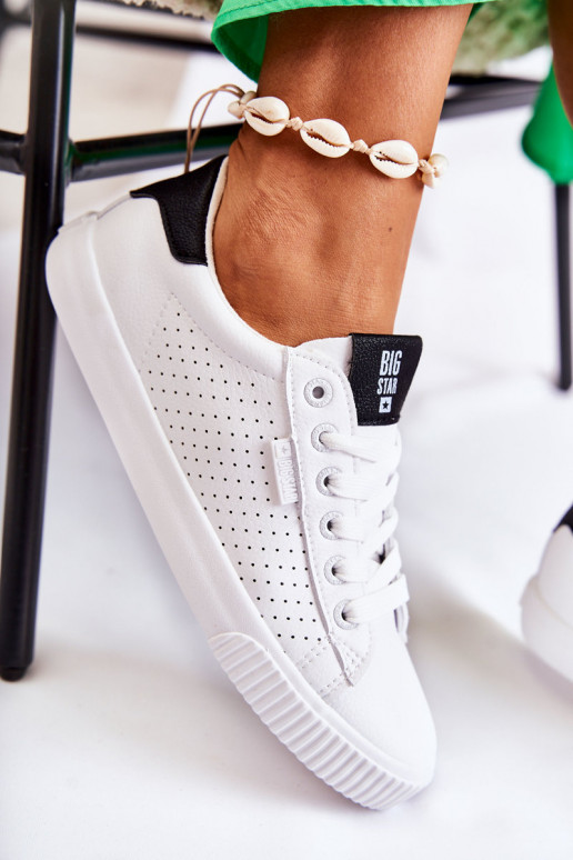 Tenisky z prírodnej kože BIG STAR HH274071 Bielo-čierna farba Tenisky z prírodnej kože BIG STAR HH274071 Bielo-čierna farba