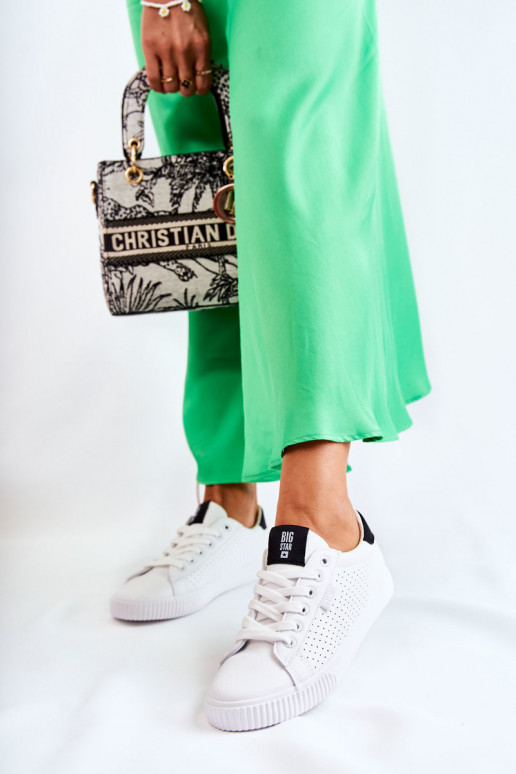 Tenisky z prírodnej kože BIG STAR HH274071 Bielo-čierna farba Tenisky z prírodnej kože BIG STAR HH274071 Bielo-čierna farba