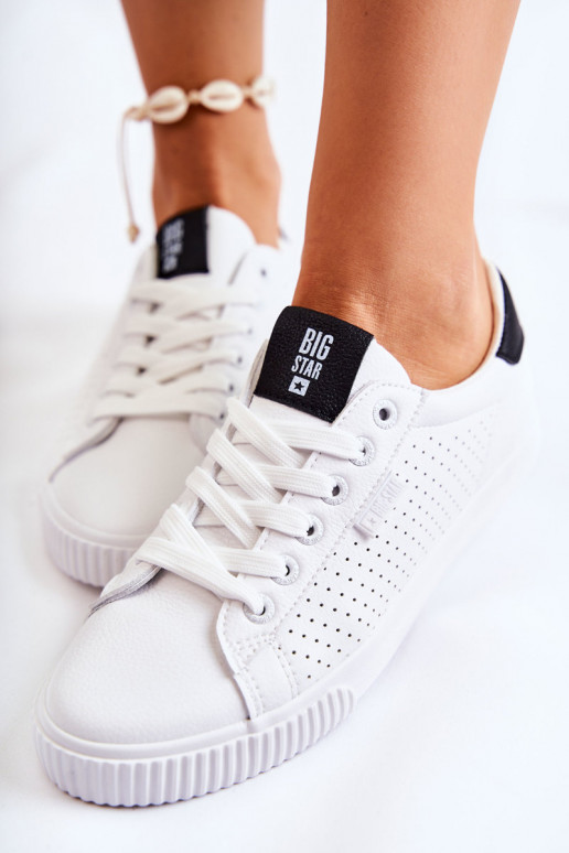 Tenisky z prírodnej kože BIG STAR HH274071 Bielo-čierna farba Tenisky z prírodnej kože BIG STAR HH274071 Bielo-čierna farba