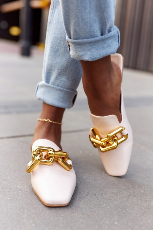 Béžové sandále Call On Me s retiazkou