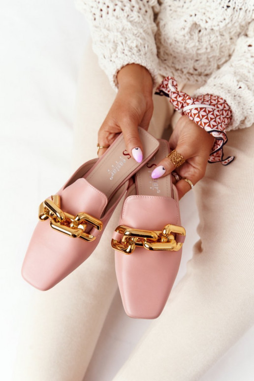 Pink Call On Me retiazkové papuče na podpätku