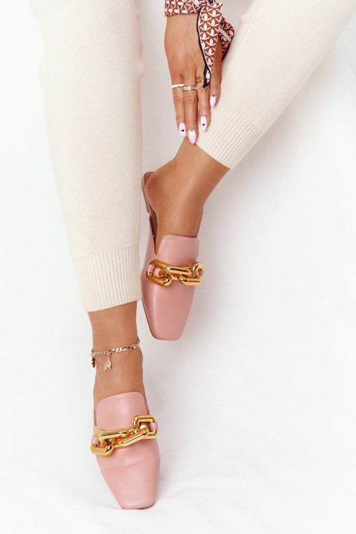 Pink Call On Me retiazkové papuče na podpätku