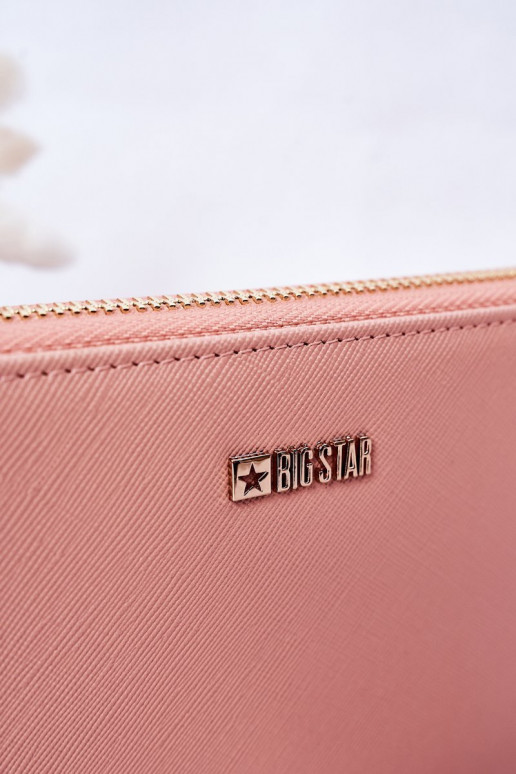 Veľká kožená peňaženka Big Star HH674002 ružová Veľká kožená peňaženka Big Star HH674002 ružová