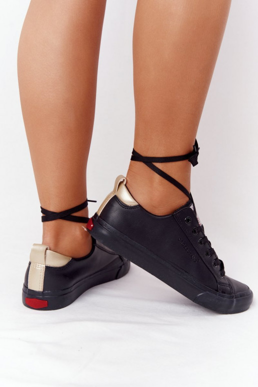 Tenisky z prírodnej kože CROSS JEANS HH2R4003C čiernej farby Tenisky z prírodnej kože CROSS JEANS HH2R4003C čiernej farby