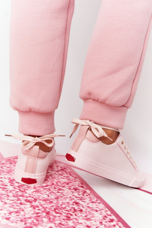 Tenisky z prírodnej kože CROSS JEANS HH2R4004C ružovej farby Tenisky z prírodnej kože CROSS JEANS HH2R4004C ružovej farby