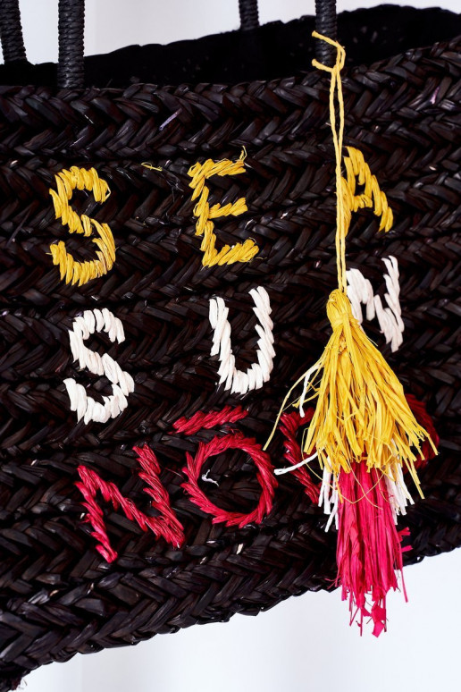 Pletená plážová kabelka NOBO XK0410 čierna Pletená plážová kabelka NOBO XK0410 čierna