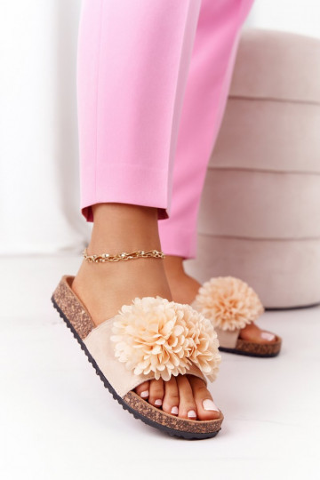 Papuče béžové Flowerbomb 2