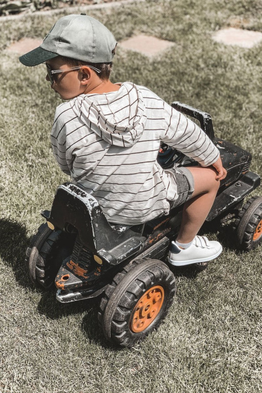 Detské tenisky s nalepovacím zapínaním Bielo-čierna farba California