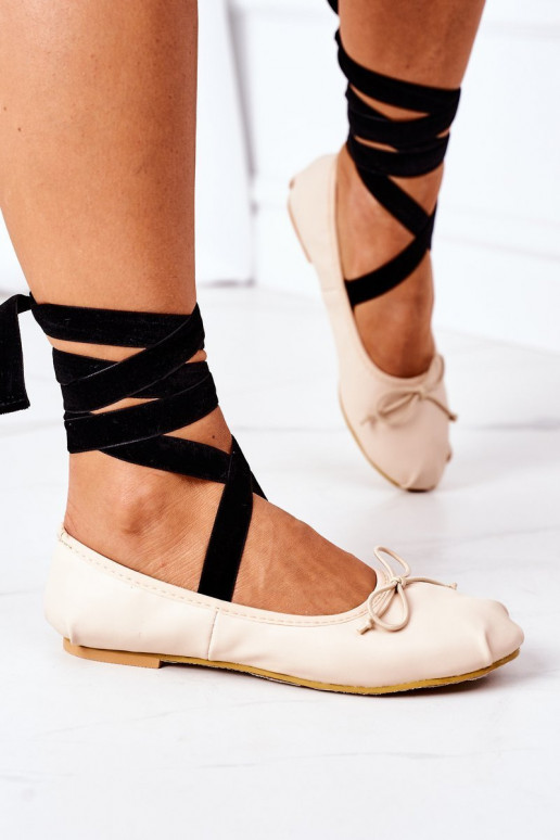 balerínky so stuhami Lu Boo Nude balerínky so stuhami Lu Boo Nude