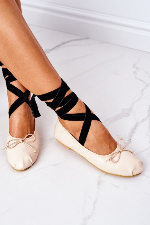 balerínky so stuhami Lu Boo Nude balerínky so stuhami Lu Boo Nude