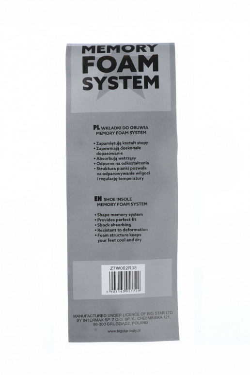 Vložky do topánok BIG STAR Memory Foam System 2 páry Vložky do topánok BIG STAR Memory Foam System 2 páry