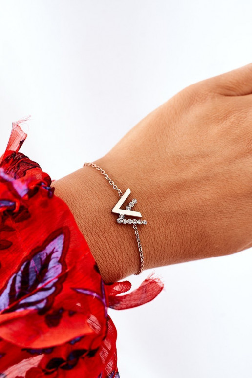 Náramok s retiazkou s trblietavými očkami vo farbe ružového zlata Náramok s retiazkou s trblietavými očkami vo farbe ružového zlata