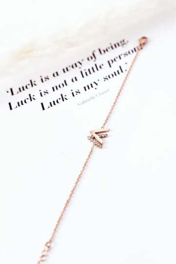 Náramok s retiazkou s trblietavými očkami vo farbe ružového zlata 2